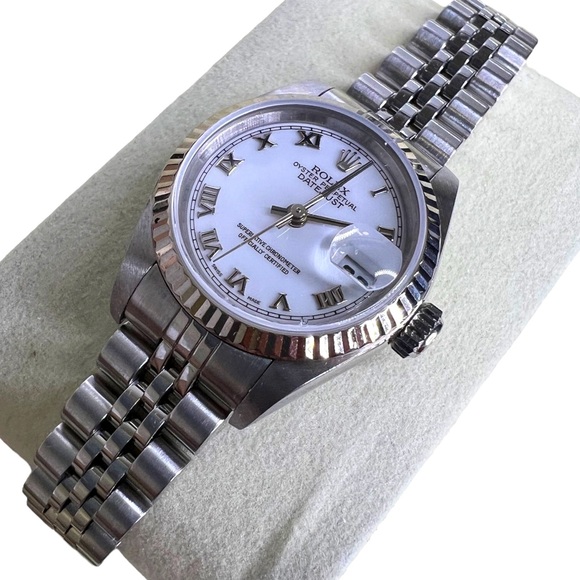 Rolex Jewelry - ROLEX DATEJUST 26MM 79174 WHITE ROMAN DIAL 18K WG/SS
